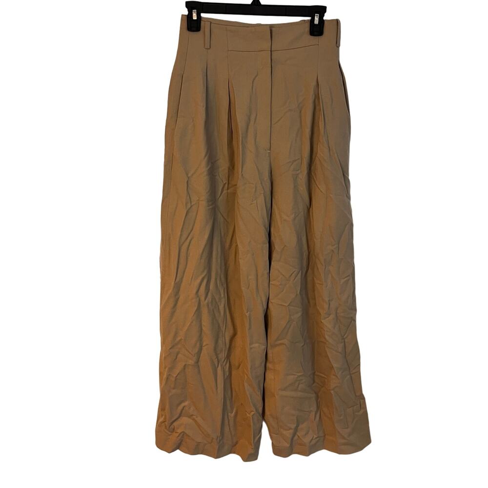 & Other Stories Beige High Waisted Wide Leg Pants Sz 4